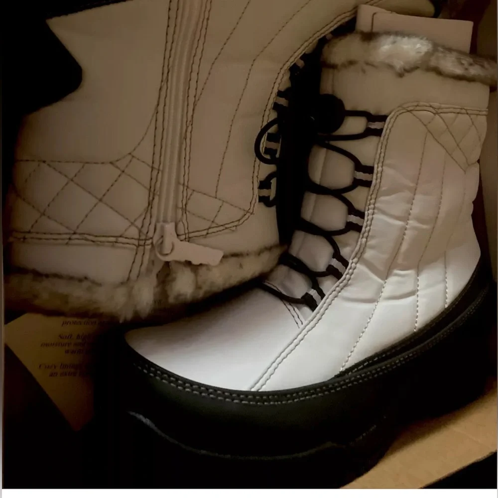 totes Women's Cold Weather Lace-Up & Zipper Barbara Waterproof Winter Boots 7M